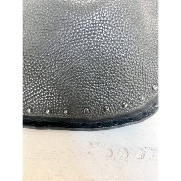 Miu Miu Pebble Leather Studded Flap Crossbody Shoulder Bag Black with Dust Cover - Picture 3 of 11